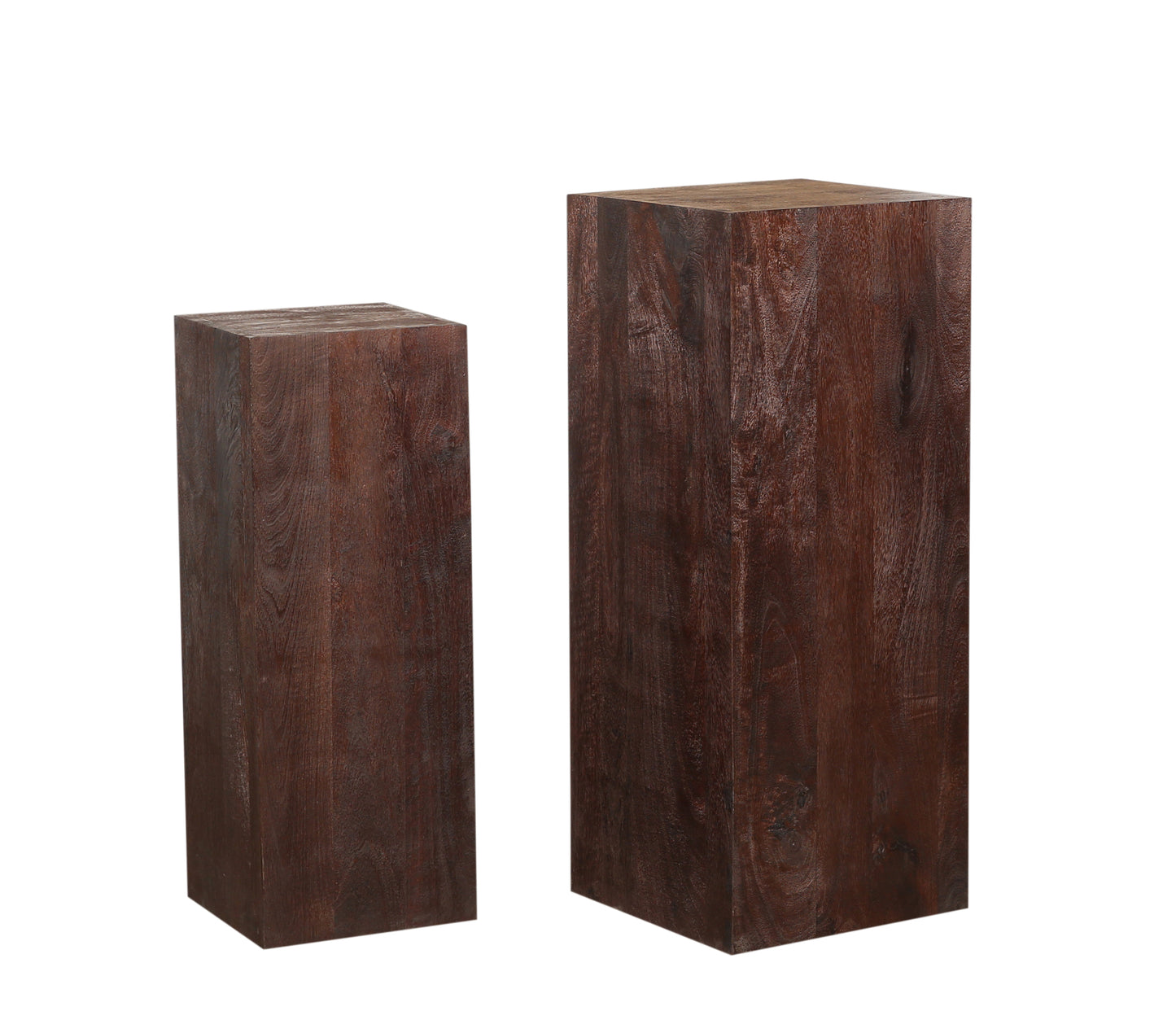 Kyro Bruine Gezoet Mangowood Zuil Set van 2 90x35x35 cm