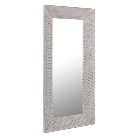 Chinasa Witte Rechthoekige Spiegel MDF Goudkleurig Afwerking 160x80x9.5 cm