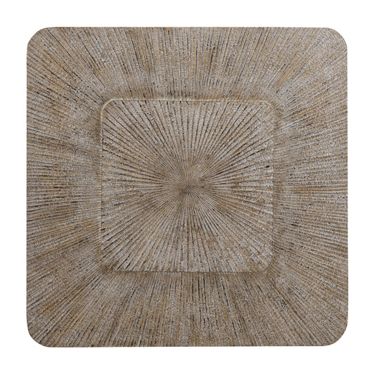 Dishita Crème Vierkant MDF Wandpaneel Geribd Groot 120x120x3.5 cm