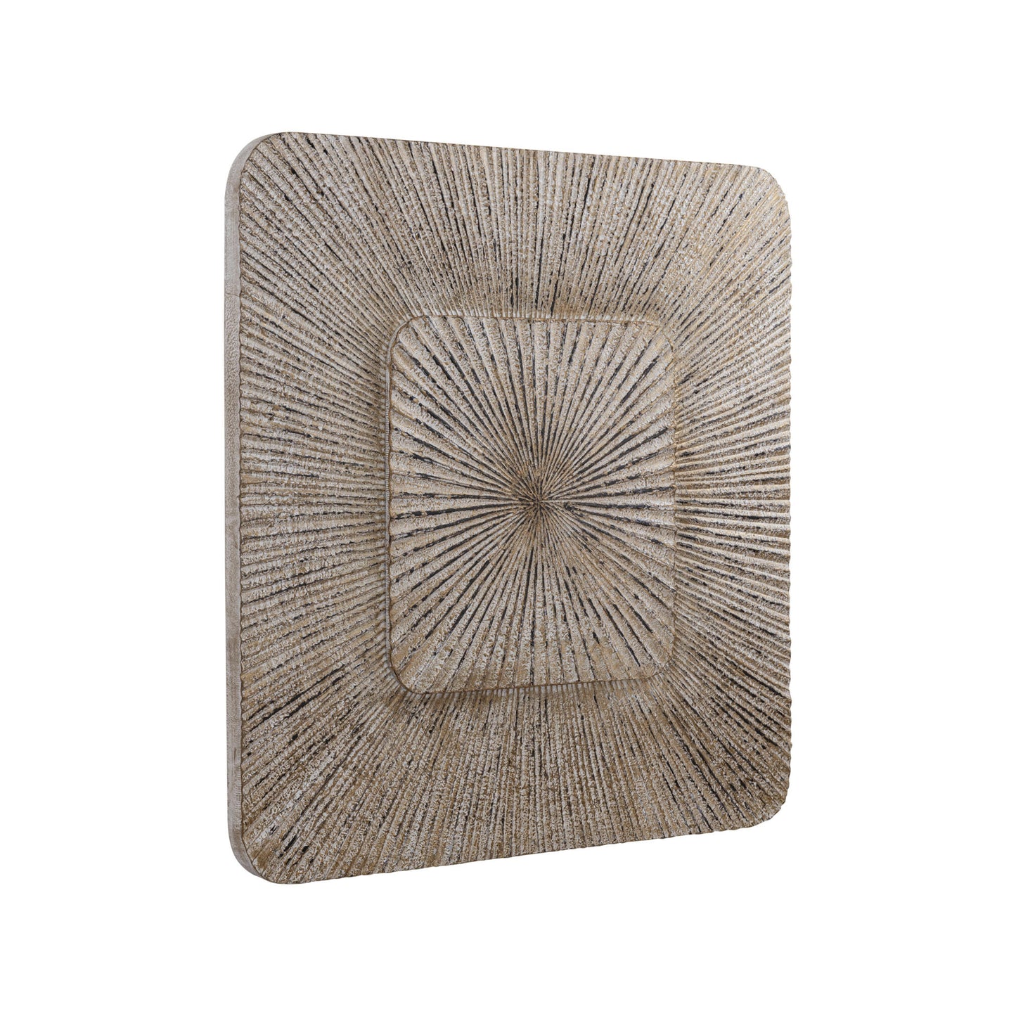 Dishita Crème Vierkant MDF Wandpaneel Geribd Klein 90x90x3.5 cm