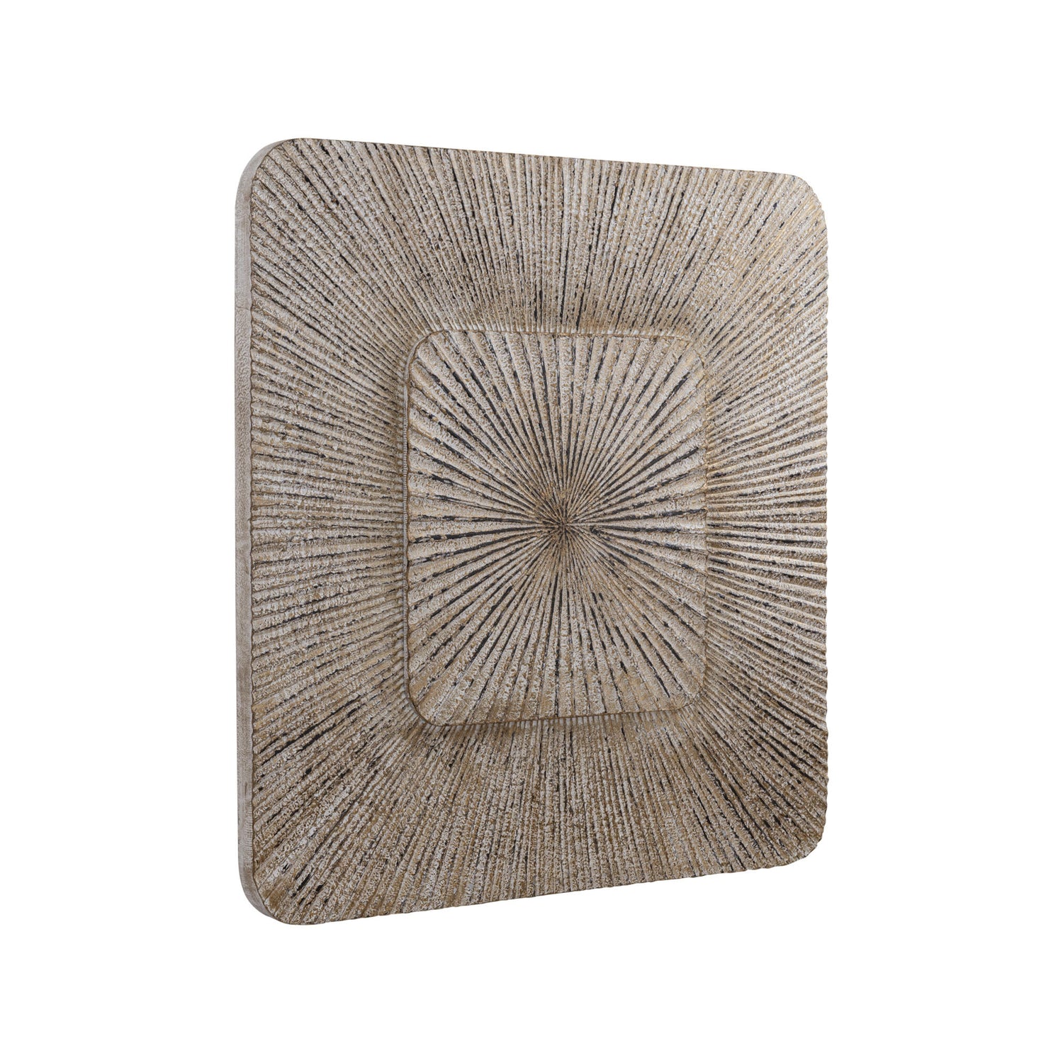 Dishita Crème Vierkant MDF Wandpaneel Geribd Klein 90x90x3.5 cm