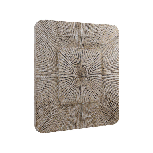 Dishita Crème Vierkant MDF Wandpaneel Geribd Klein 90x90x3.5 cm