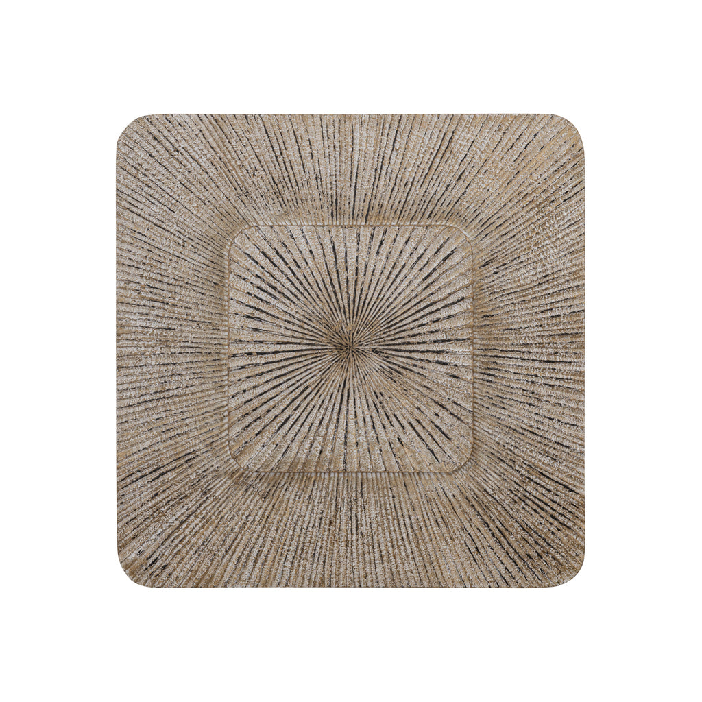 Dishita Crème Vierkant MDF Wandpaneel Geribd Klein 90x90x3.5 cm