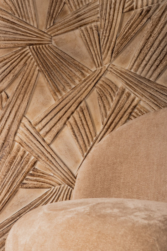 Raihan Crème Rechthoekig MDF Wandpaneel met Knooppatroon 160x80x3.5 cm