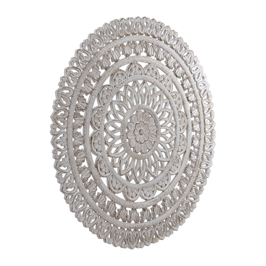 Farris Crème Rond Mdf Wandpaneel Gesneden L 120x120x1.5 cm