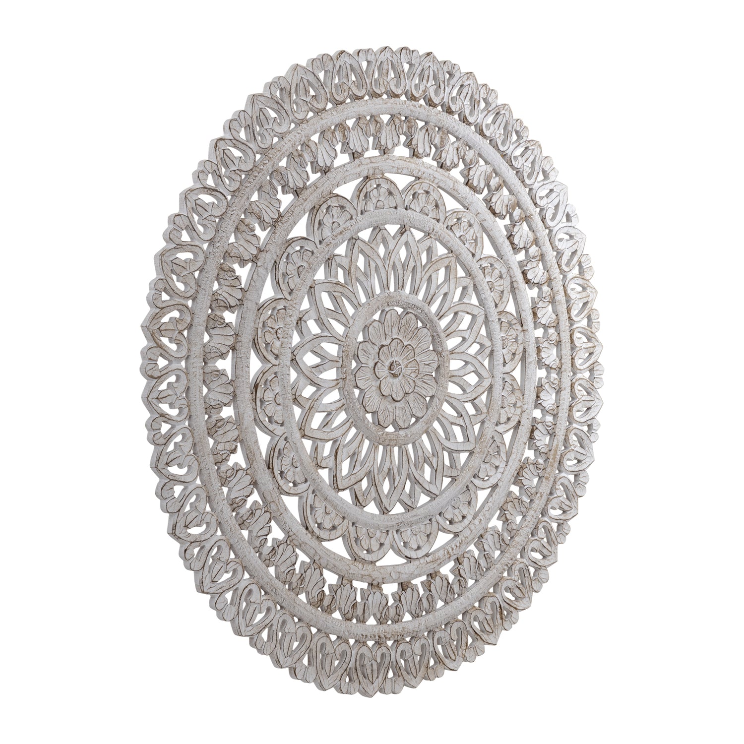 Farris Crème Rond Mdf Wandpaneel Gesneden L 120x120x1.5 cm