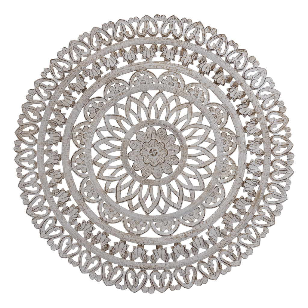 Farris Crème Rond Mdf Wandpaneel Gesneden L 120x120x1.5 cm