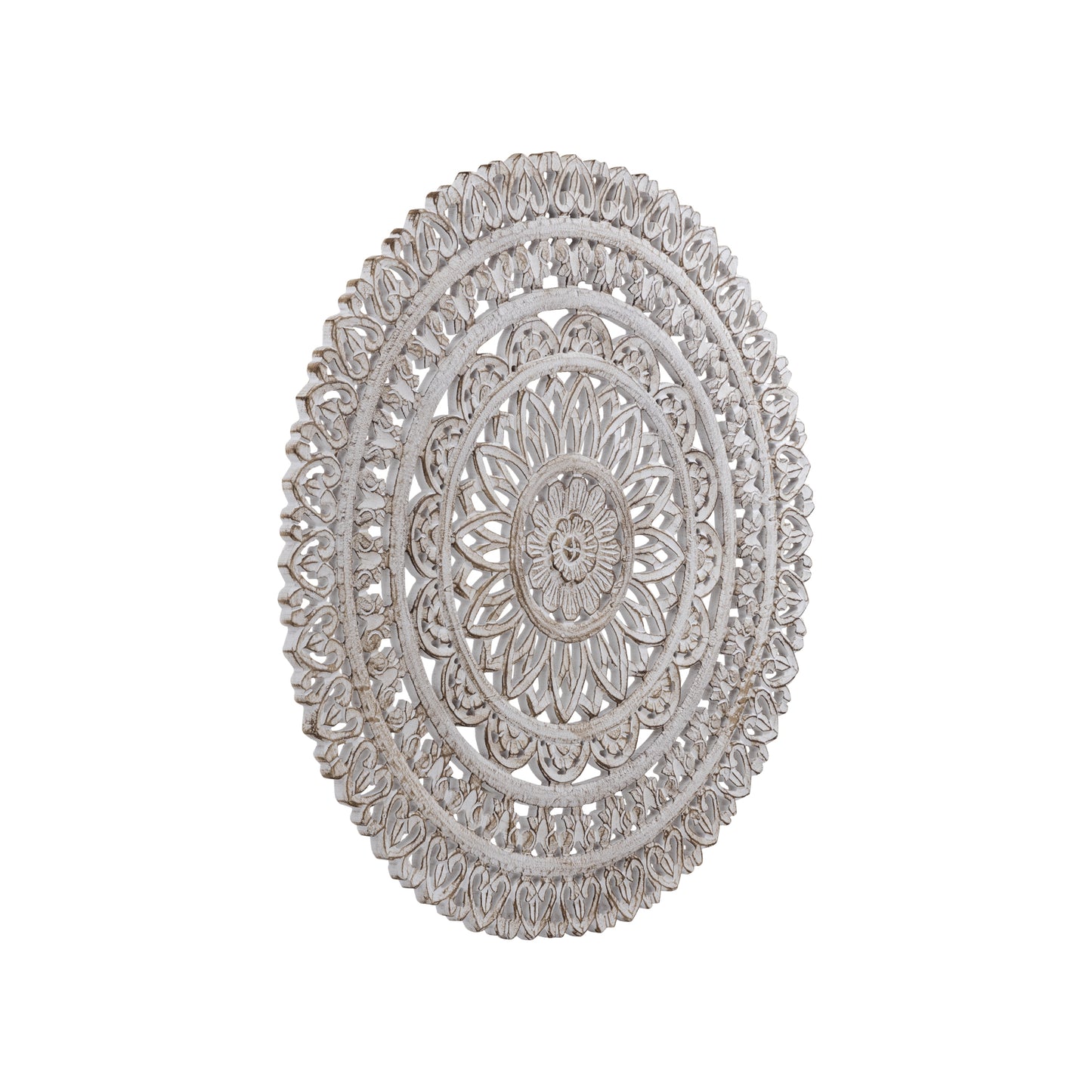 Farris Crème Rond Mdf Wandpaneel Gesneden S 90x90x1.5 cm