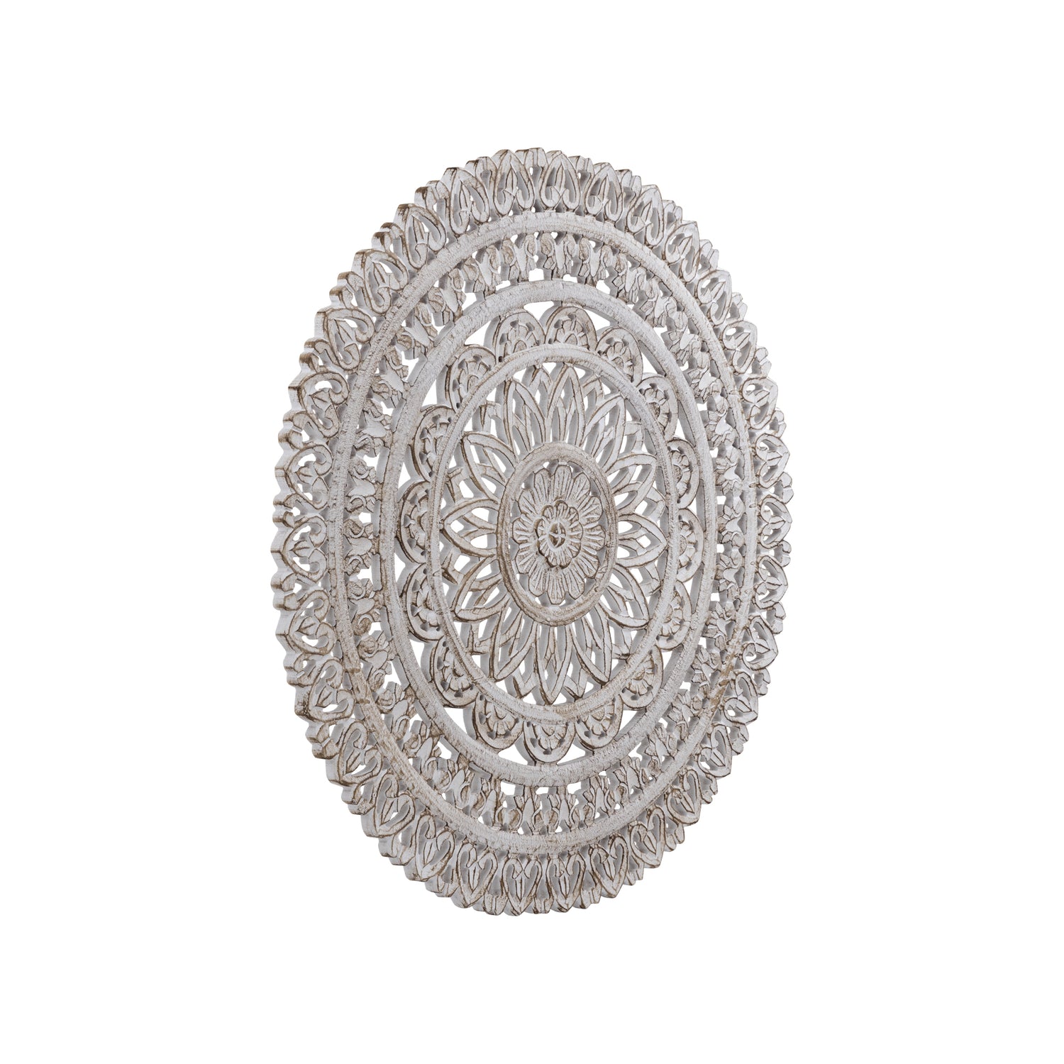 Farris Crème Rond Mdf Wandpaneel Gesneden S 90x90x1.5 cm