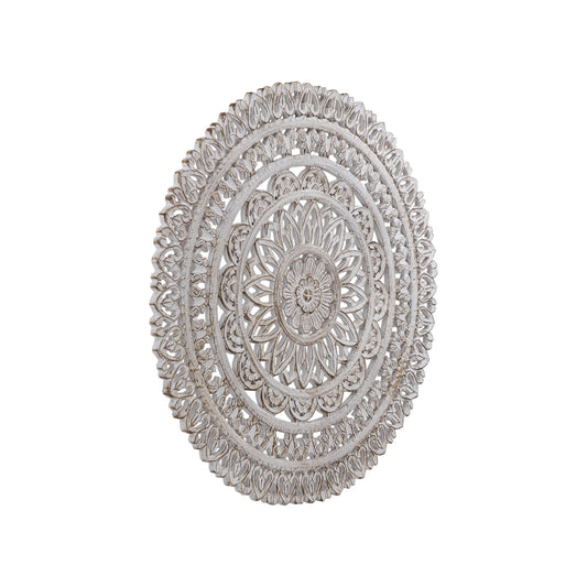 Farris Crème Rond Mdf Wandpaneel Gesneden S 90x90x1.5 cm