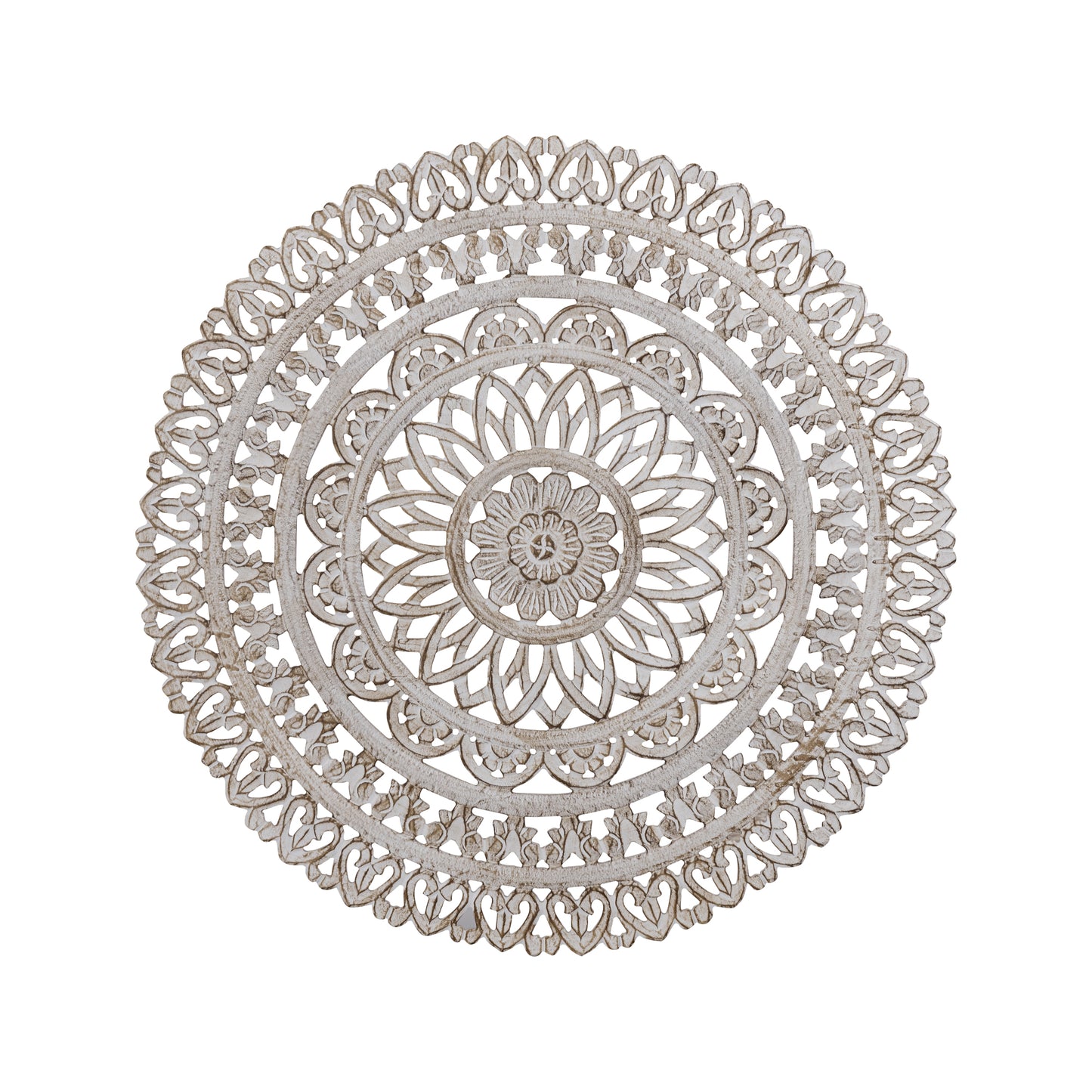 Farris Crème Rond Mdf Wandpaneel Gesneden S 90x90x1.5 cm