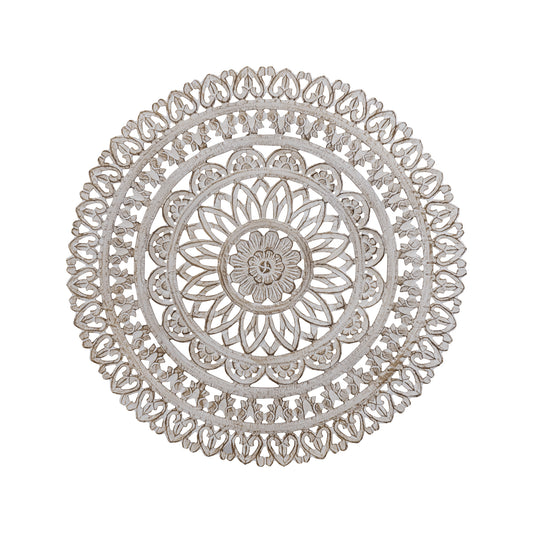 Farris Crème Rond Mdf Wandpaneel Gesneden S 90x90x1.5 cm