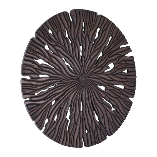 Bonte Bruin MDF Wandpaneel Golvend Gesneden Rond L 120x120x2.5 cm