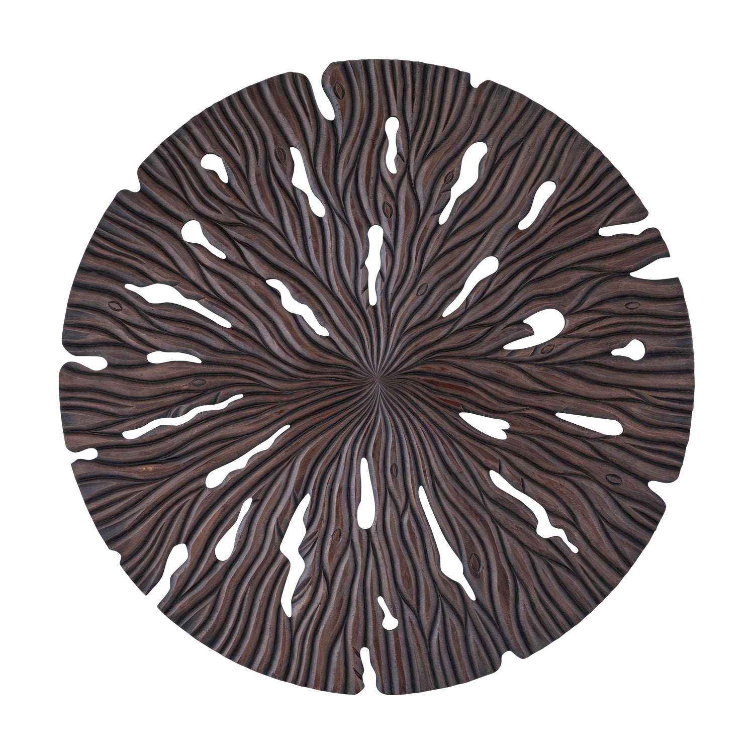 Bonte Bruin MDF Wandpaneel Golvend Gesneden Rond L 120x120x2.5 cm