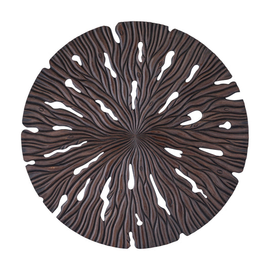 Bonte Bruin MDF Wandpaneel Golvend Gesneden Rond L 120x120x2.5 cm