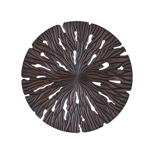 Bonte Bruin MDF Wandpaneel Golvend Gesneden Rond S 90x90x2.5 cm