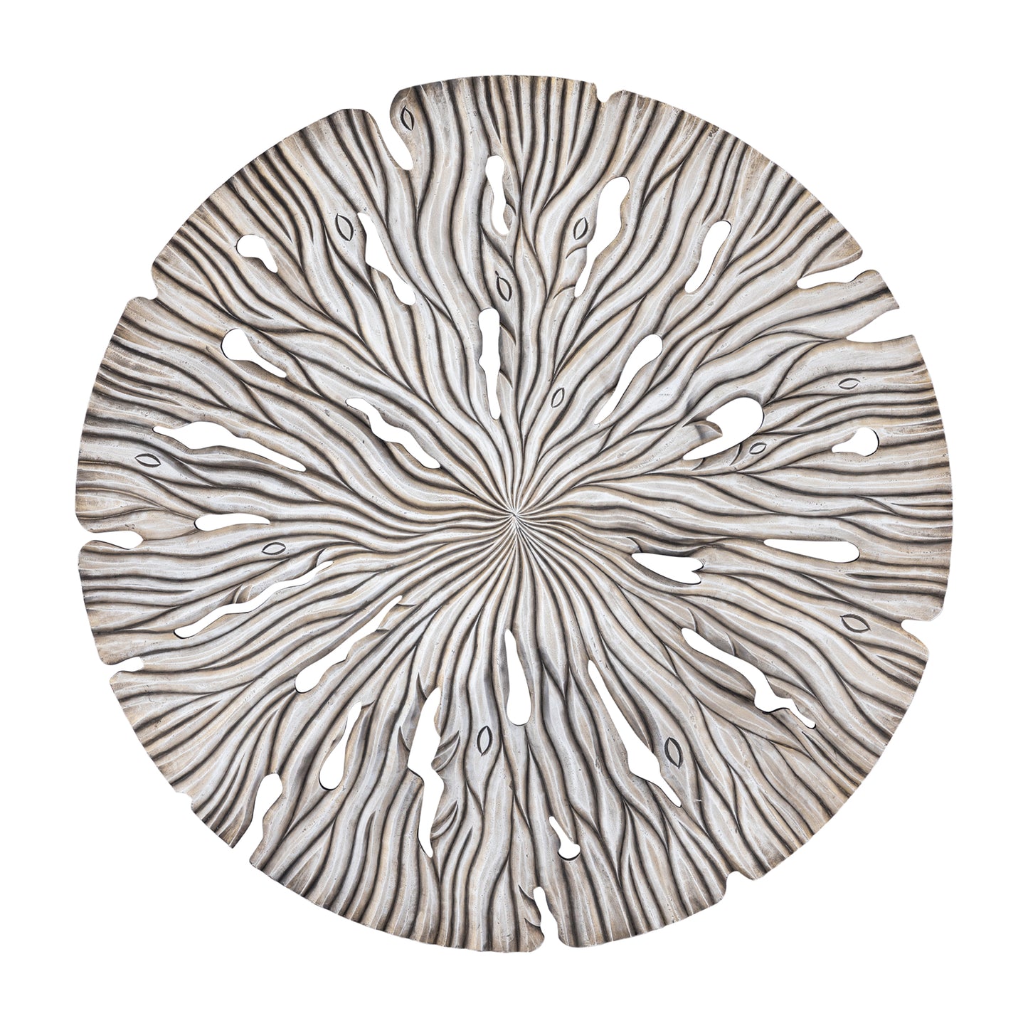 Bonte Crème MDF Wandpaneel Golvend Gesneden Rond L 120x120x2.5 cm