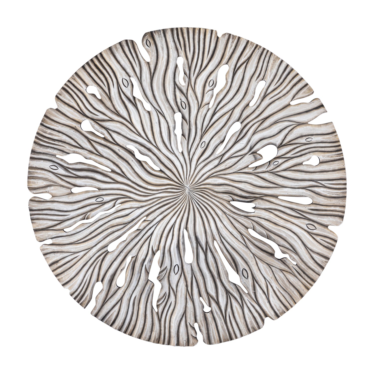 Bonte Crème MDF Wandpaneel Golvend Gesneden Rond L 120x120x2.5 cm