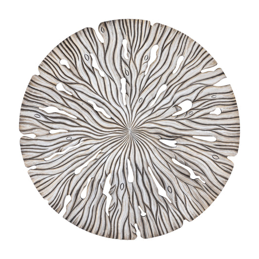 Bonte Crème MDF Wandpaneel Golvend Gesneden Rond L 120x120x2.5 cm