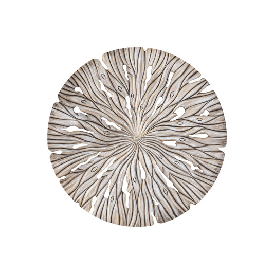Bonte Crème MDF Wandpaneel Golvend Gesneden Rond S 90x90x2.5 cm