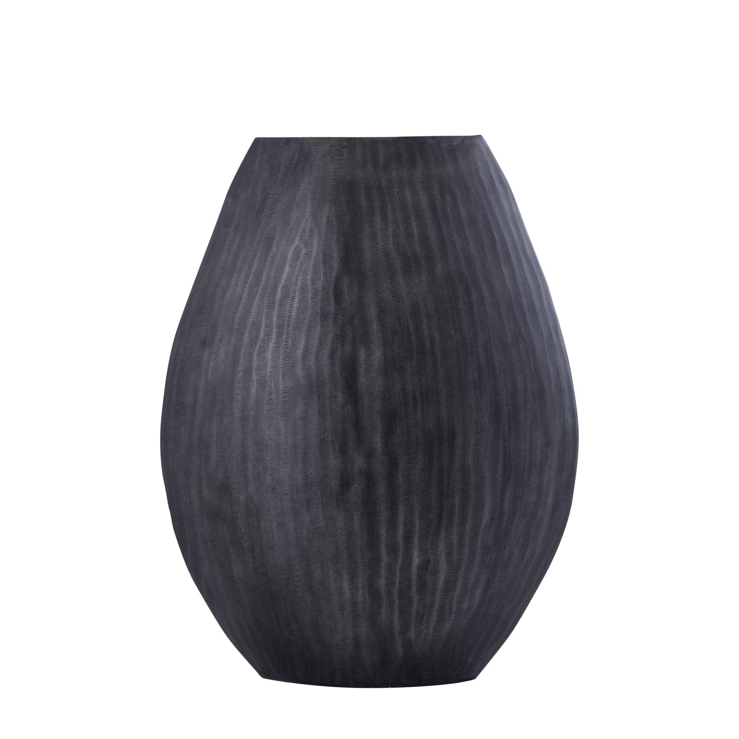 Jowad Grafiet Aluminium Pot Geribd Hoog Ovaal M 46.5x35.5x16.5 cm