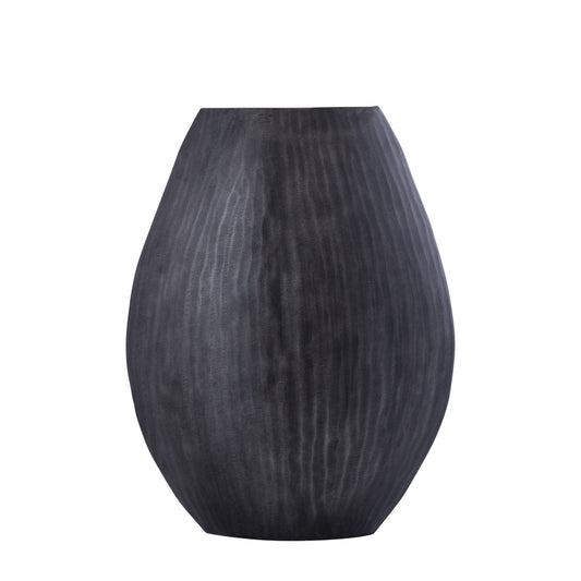 Jowad Grafiet Aluminium Pot Geribd Hoog Ovaal M 46.5x35.5x16.5 cm