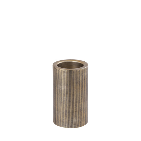 Jowad Antieke Goud Aluminium Kandelaar Ribbel Set van 4 Stuks - 4 Sets 21.5x13x13 cm