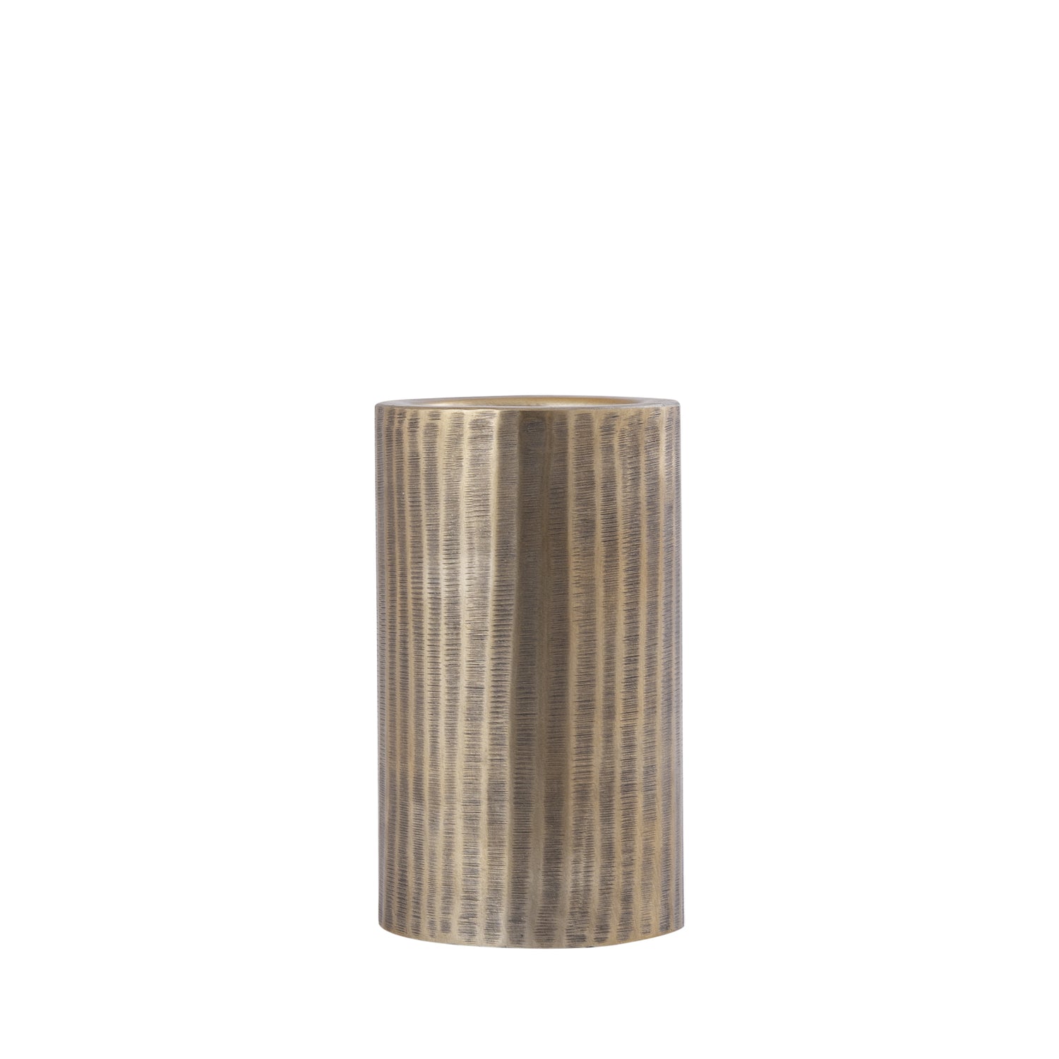 Jowad Antieke Goud Aluminium Kandelaar Ribbel Set van 4 Stuks - 4 Sets 21.5x13x13 cm