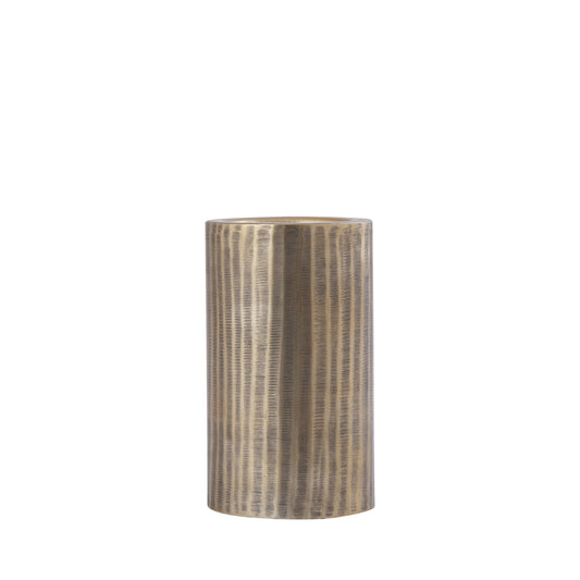Jowad Antieke Goud Aluminium Kandelaar Ribbel Set van 4 Stuks - 4 Sets 21.5x13x13 cm