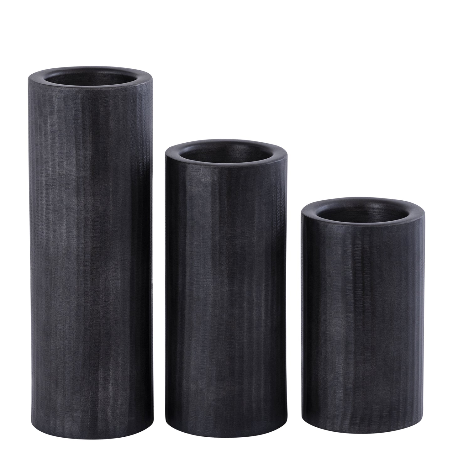 Jowad Grafiet Aluminium Kandelaar Ribbelstructuur L Set van 2 37x13x13 cm
