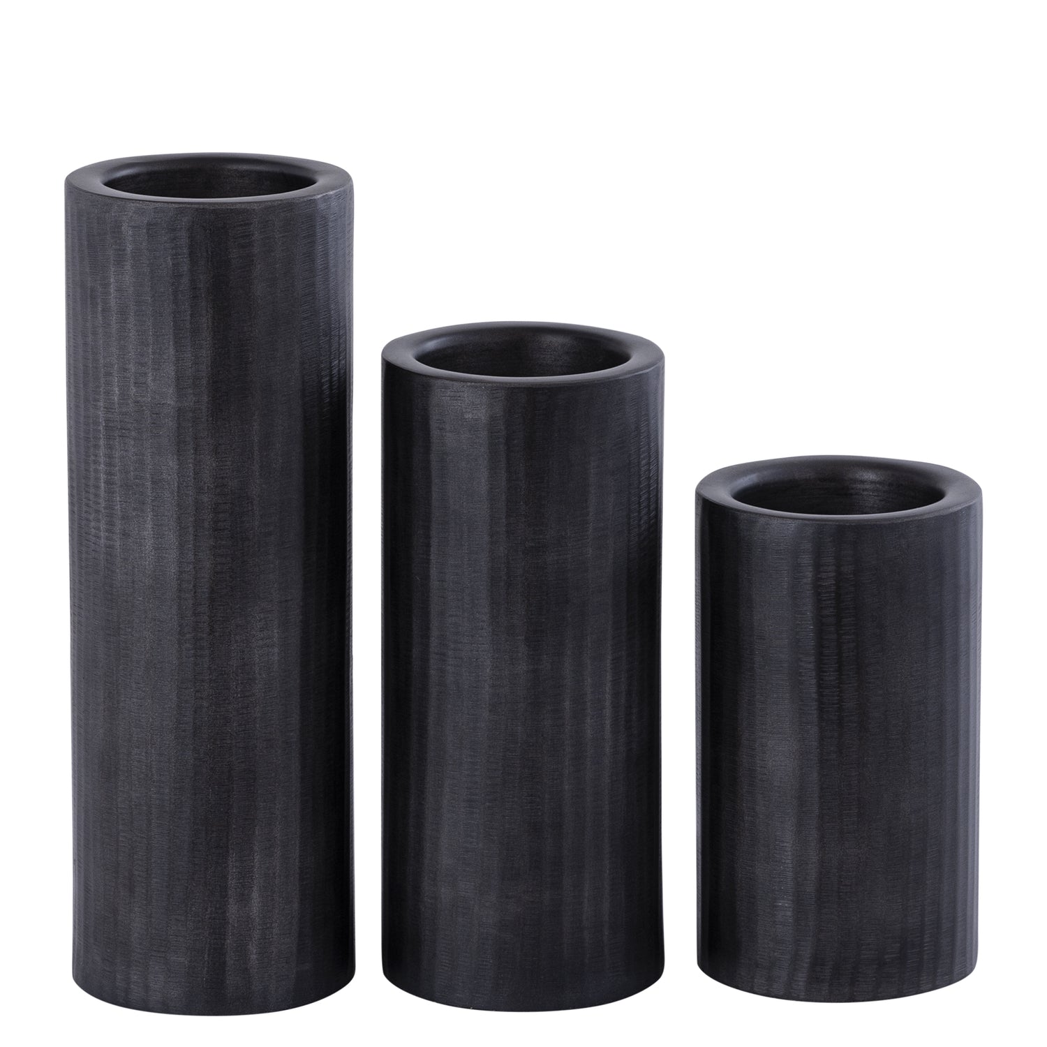 Jowad Grafiet Aluminium Kandelaar Ribbelstructuur L Set van 2 37x13x13 cm