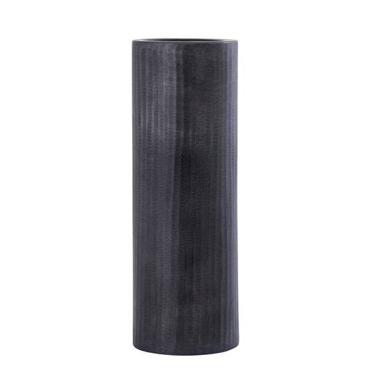 Jowad Grafiet Aluminium Kandelaar Ribbelstructuur L Set van 2 - 2 Sets 37x13x13 cm