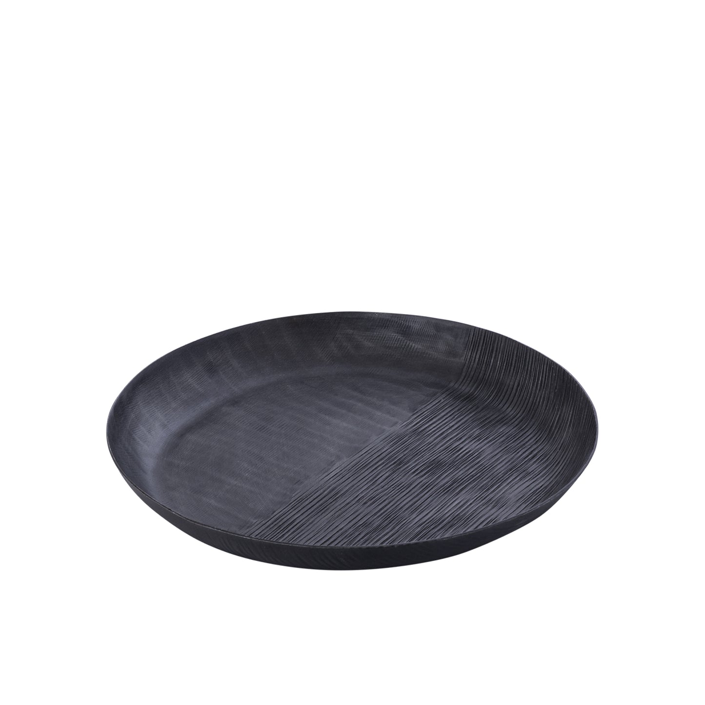 Jowad Grafiet Aluminium Schaal Geribd Rond Set van 4 - 4 Sets 3.5x32x32 cm