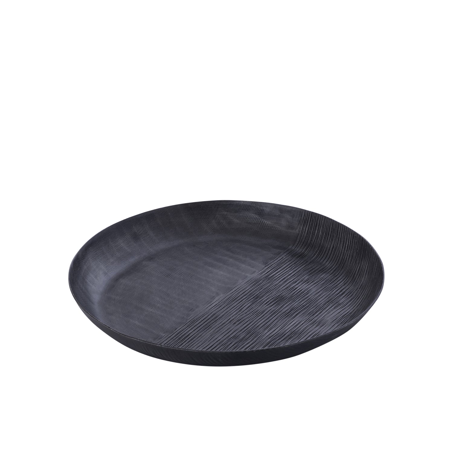 Jowad Grafiet Aluminium Schaal Geribd Rond Set van 4 - 4 Sets 3.5x32x32 cm