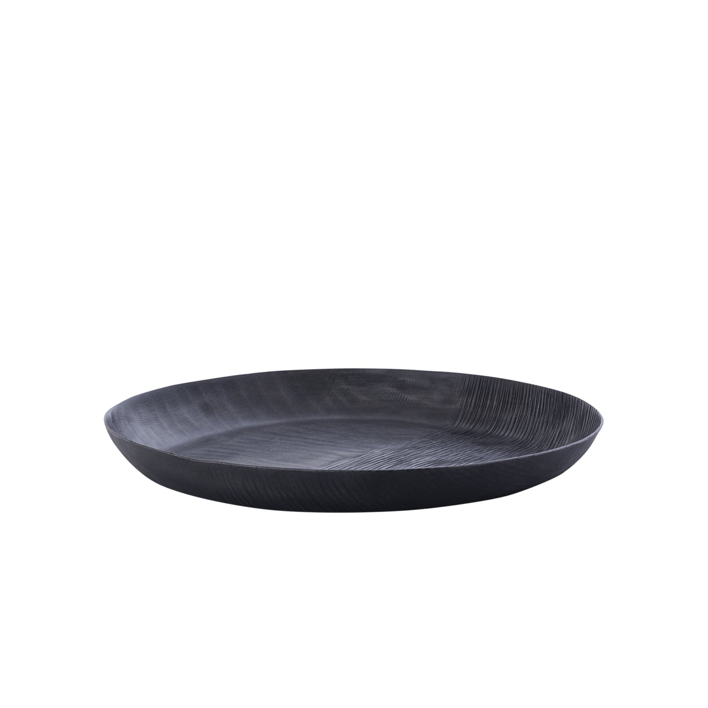 Jowad Grafiet Aluminium Schaal Geribd Rond Set van 4 - 4 Sets 3.5x32x32 cm