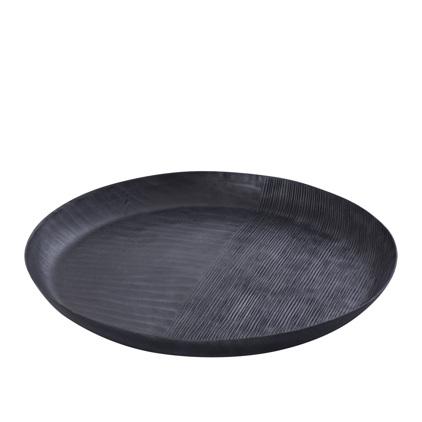 Jowad Graphite Aluminium Schaal Geribd Rond L Set van 2 - 2 Sets 4.5x46.5x46.5 cm