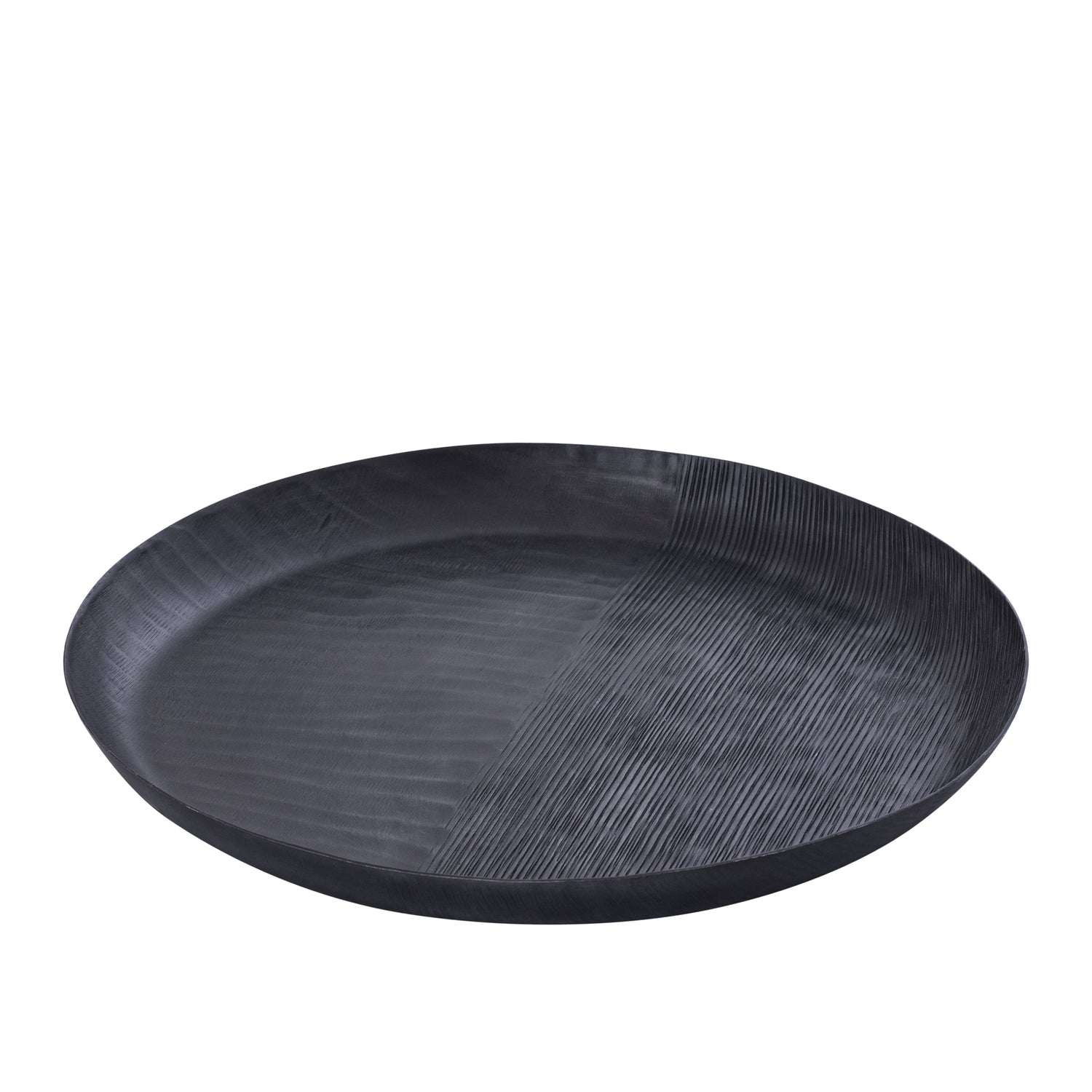 Jowad Graphite Aluminium Schaal Geribd Rond L Set van 2 - 2 Sets 4.5x46.5x46.5 cm