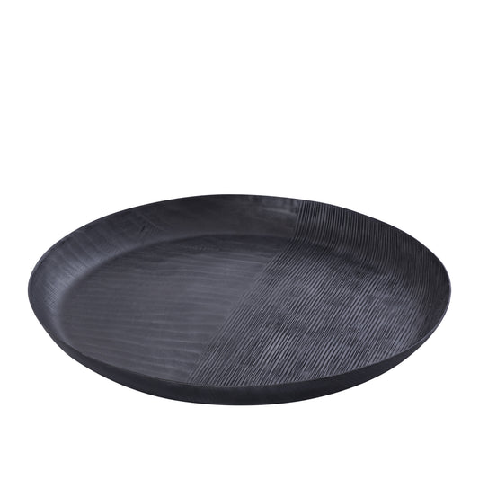 Jowad Graphite Aluminium Schaal Geribd Rond L Set van 2 - 2 Sets 4.5x46.5x46.5 cm