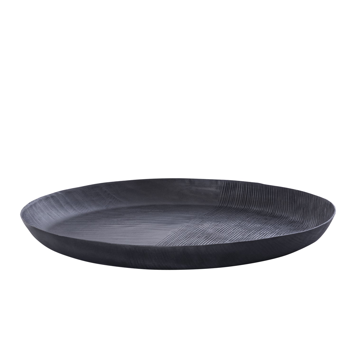 Jowad Graphite Aluminium Schaal Geribd Rond L Set van 2 - 2 Sets 4.5x46.5x46.5 cm