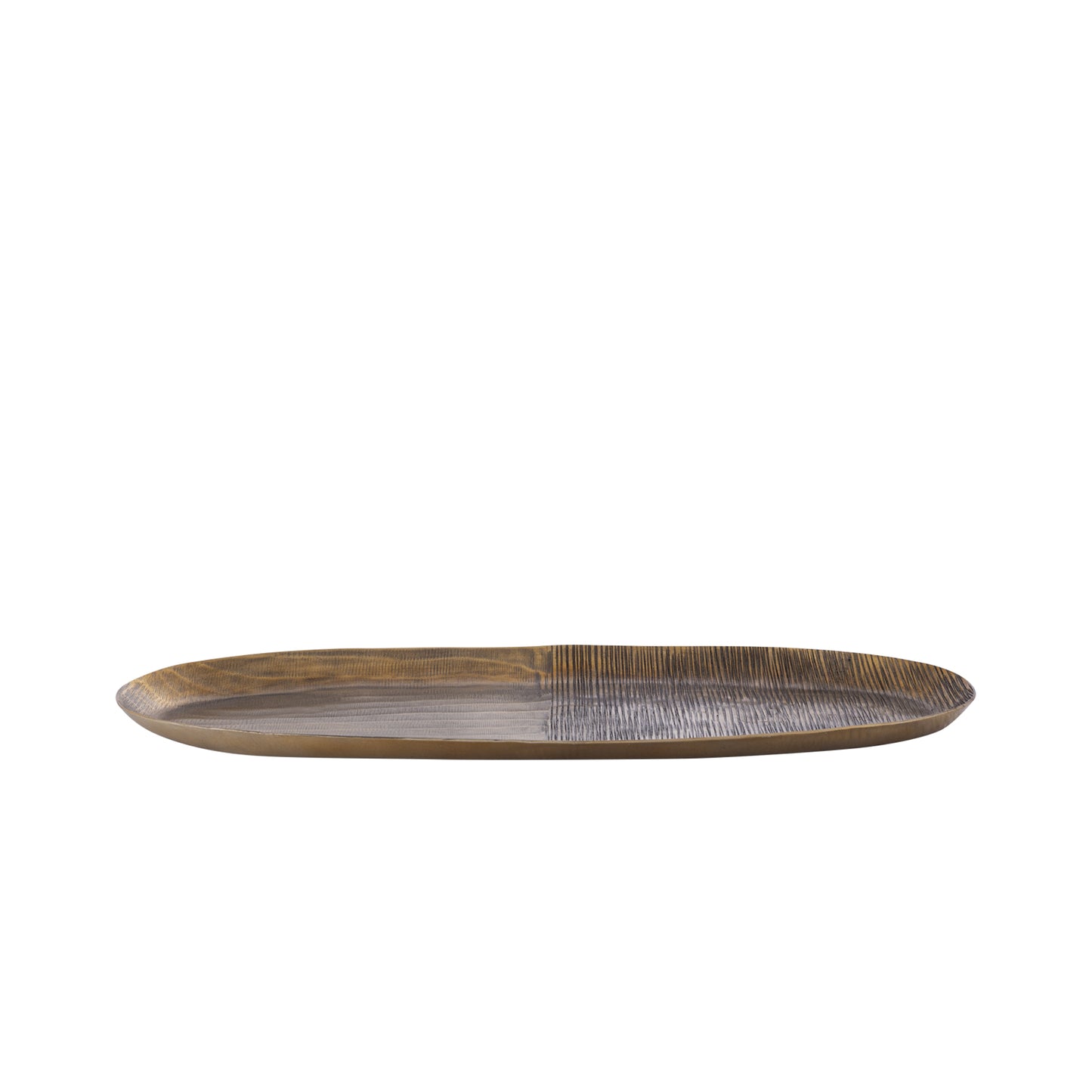 Jowad Antieke Goud Aluminium Schaal Geribd Ovaal S – Set van 4 Stuks - 4 Sets 2x50x21 cm