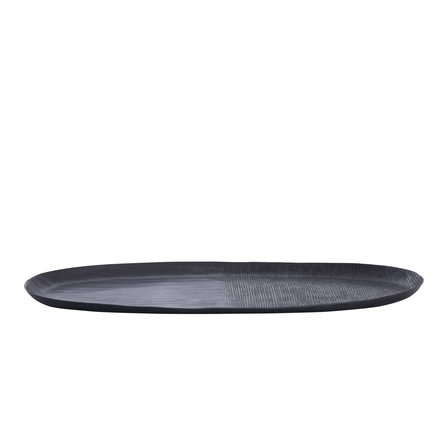 Jowad Graphite Aluminium Schaal Geribd Ovaal L Set van 2 - 2 Sets 2.5x60.5x25.5 cm