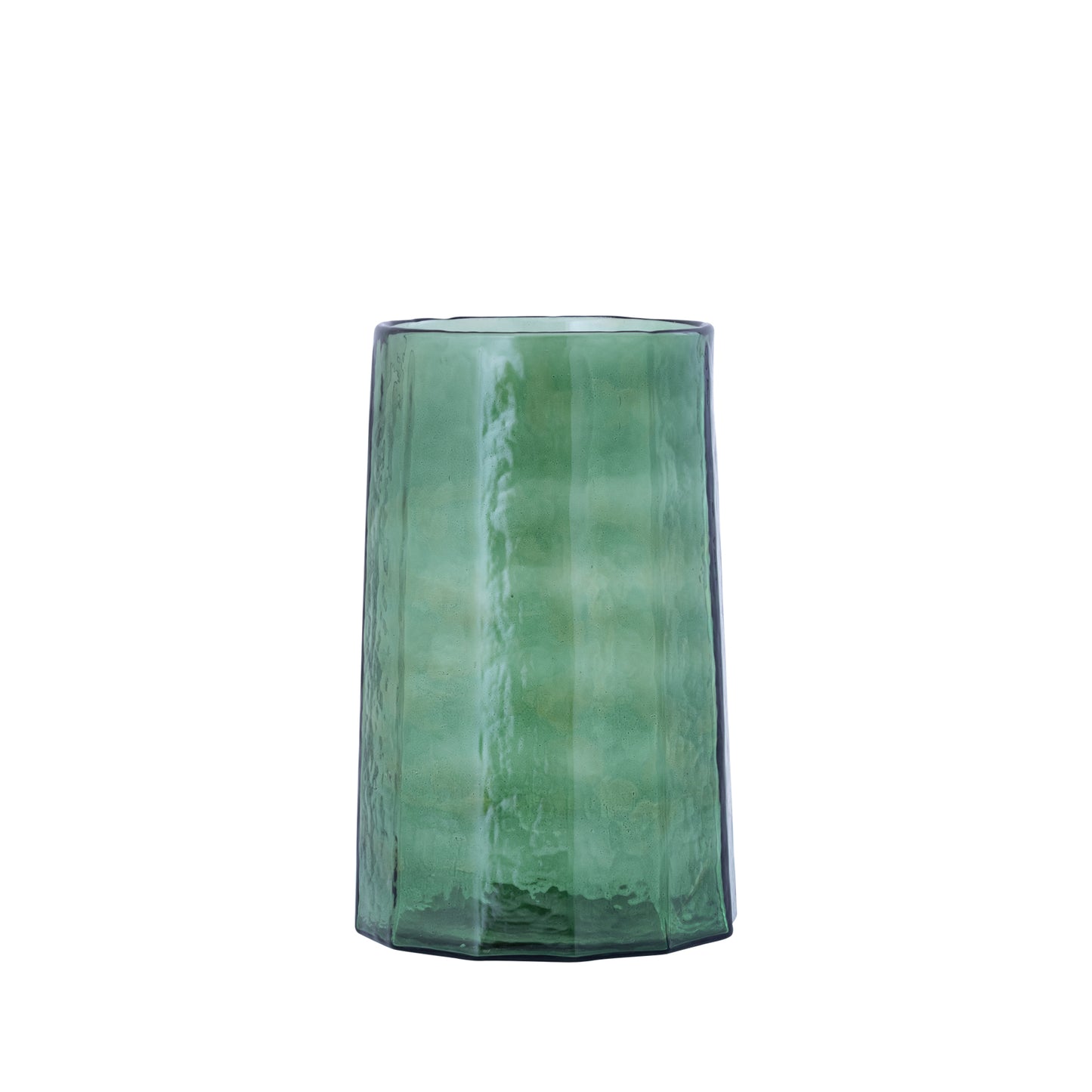 Pernella Groen Geribbed Glas Windlicht Set van 2 - 2 Sets 27.5x17.5x17.5 cm
