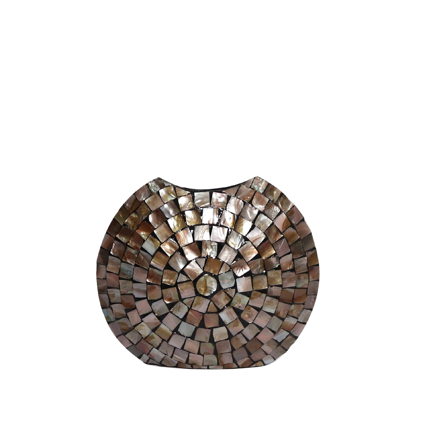 Nikael Bronzen Ovale Poly Shell Bamboe Pot S 40x45x15 cm