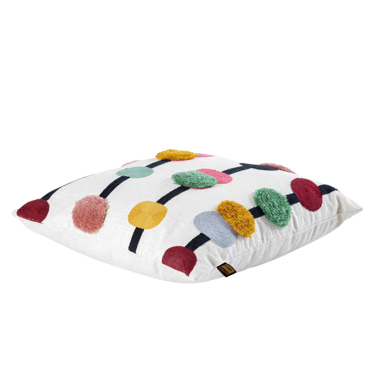 Prinay Roze Vierkant Kussen Met Borduurwerk En Stippen - Set Van 2 - 2 Sets 45x45x4 cm