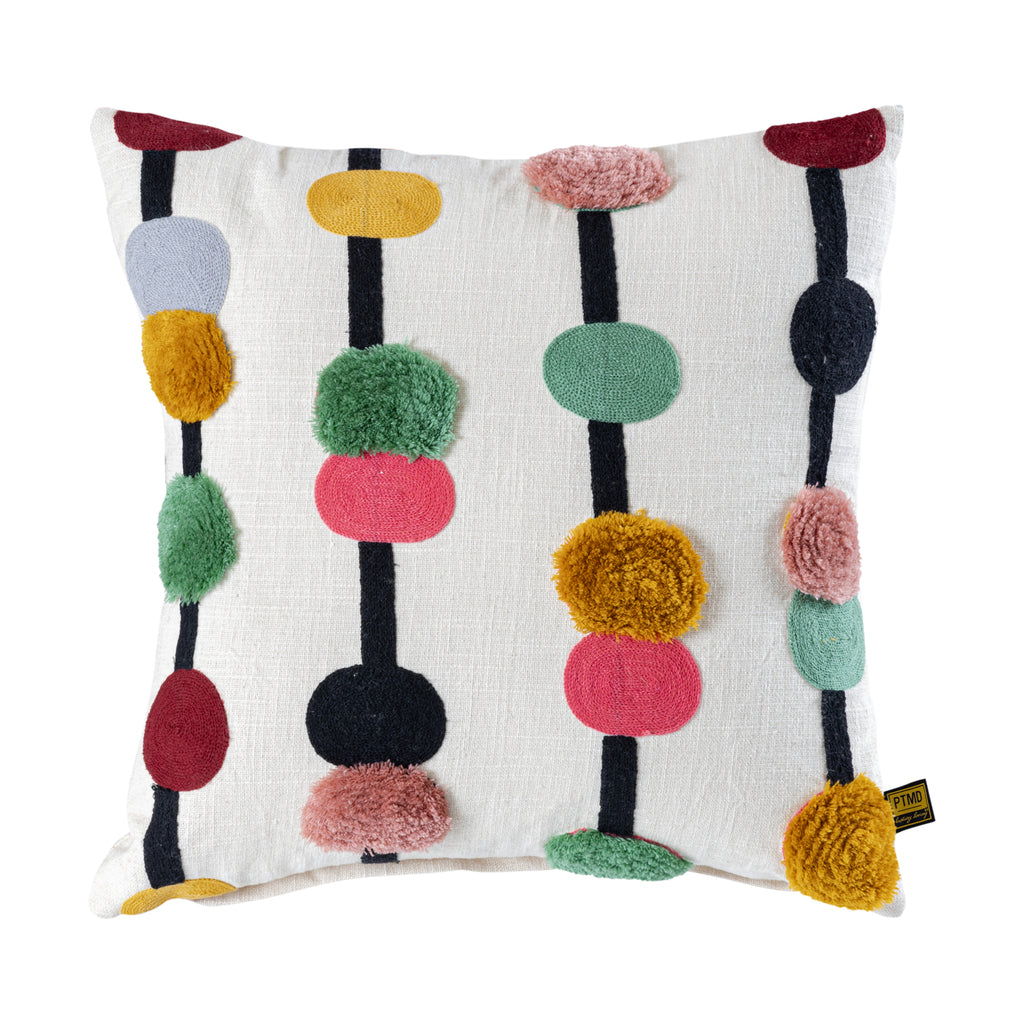 Prinay Roze Vierkant Kussen Met Borduurwerk En Stippen - Set Van 2 - 2 Sets 45x45x4 cm