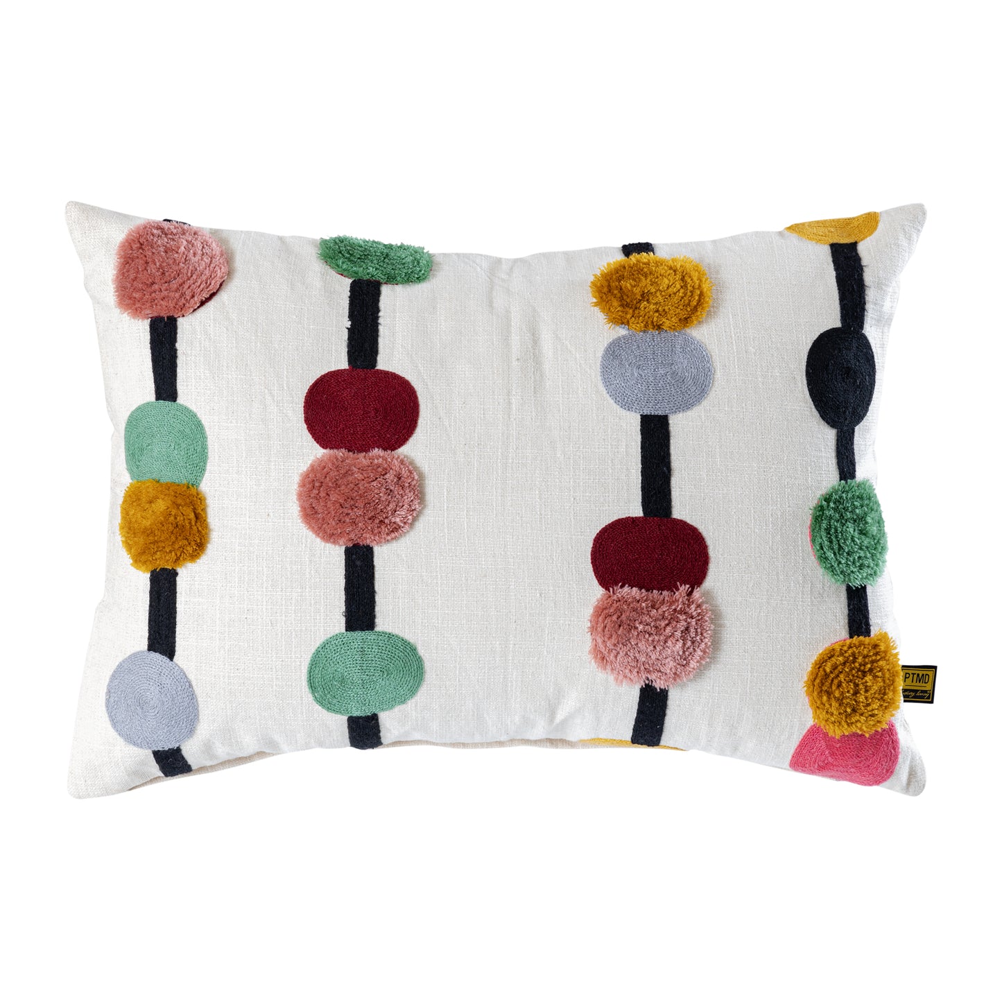 Prinay Roze Rechthoekig Kussen Set van 2 met Borduurwerk en Stippen - 2 Sets 40x60x4 cm