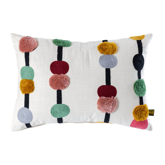 Prinay Roze Rechthoekig Kussen Set van 2 met Borduurwerk en Stippen - 2 Sets 40x60x4 cm