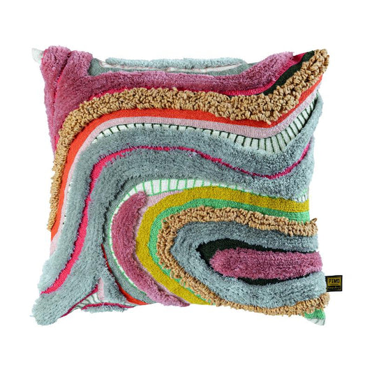 Sephora Roze Vierkant Sierkussen met Strepen Set van 2 45x45x4 cm
