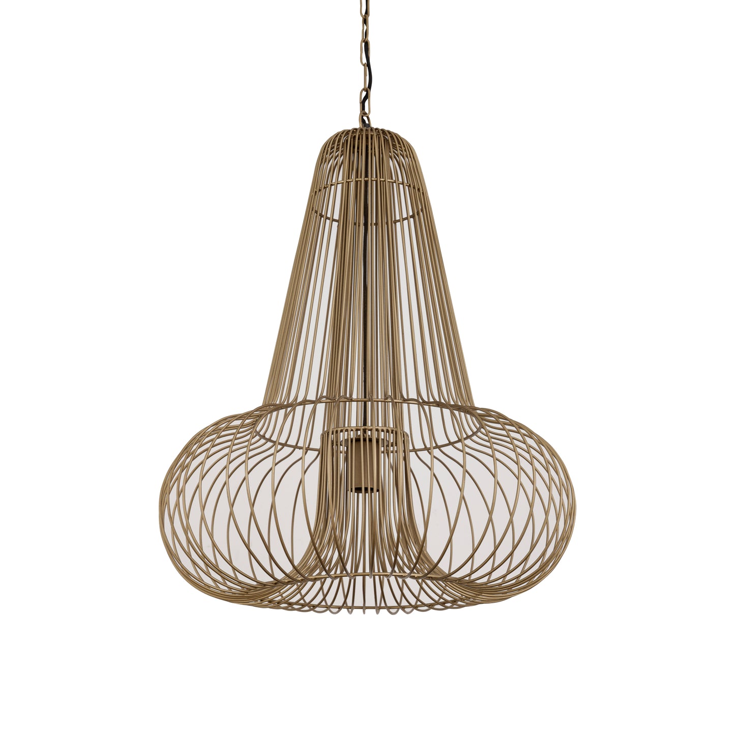 Aluesi Antique Brass Iron Wired Hanging Lamp