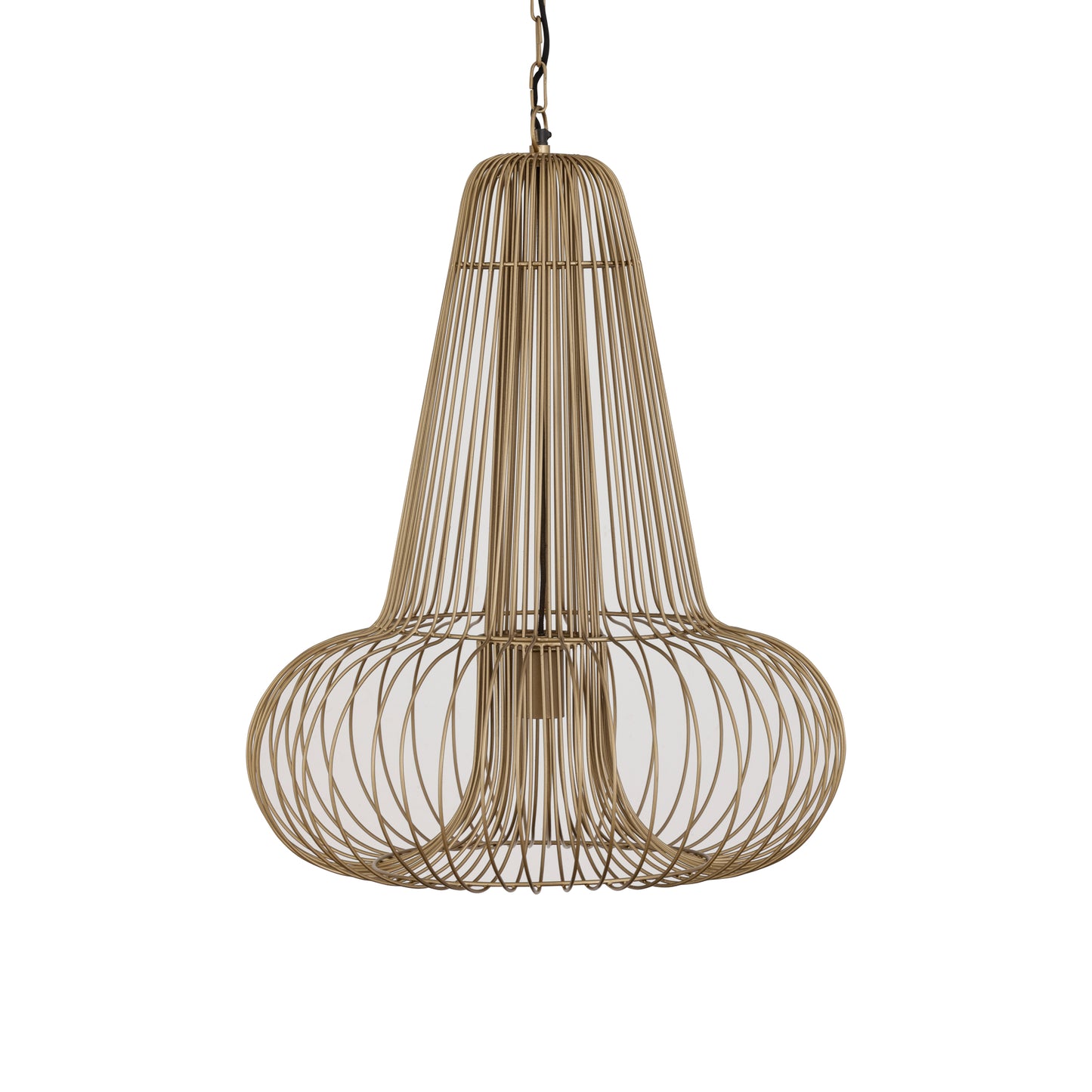 Aluesi Antique Brass Iron Wired Hanging Lamp